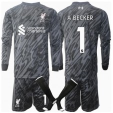 Liverpool Alisson Becker #1 Målvakt Hemmaställ Barn 2024-25 Långa ärmar (+ Korta byxor)
